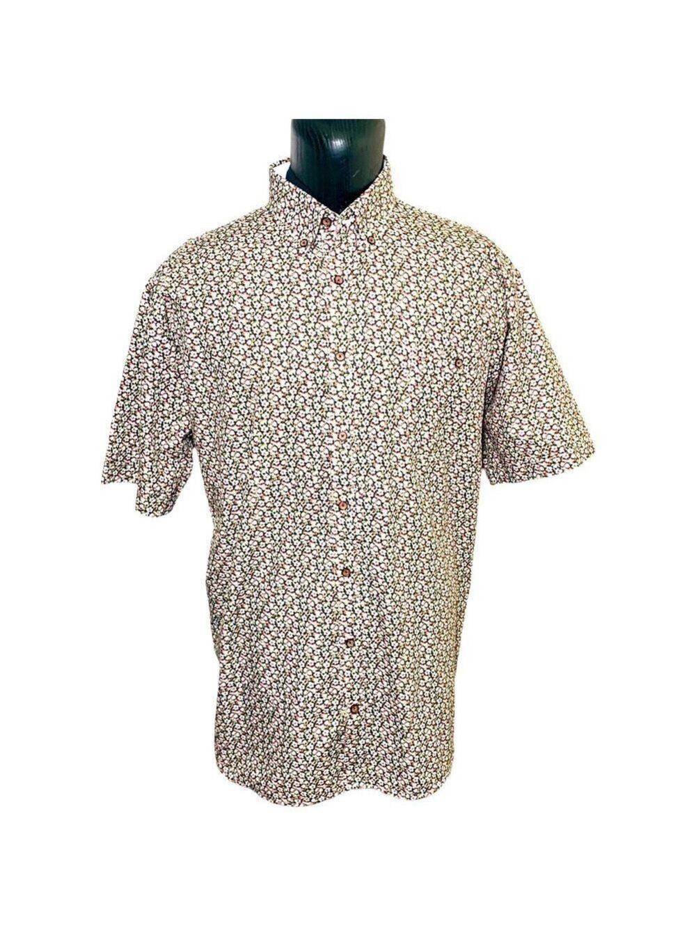 MARCO Floral Casual Button Down Shirt Cotton Relax Fit Short Sleeves Top Sz 1X B